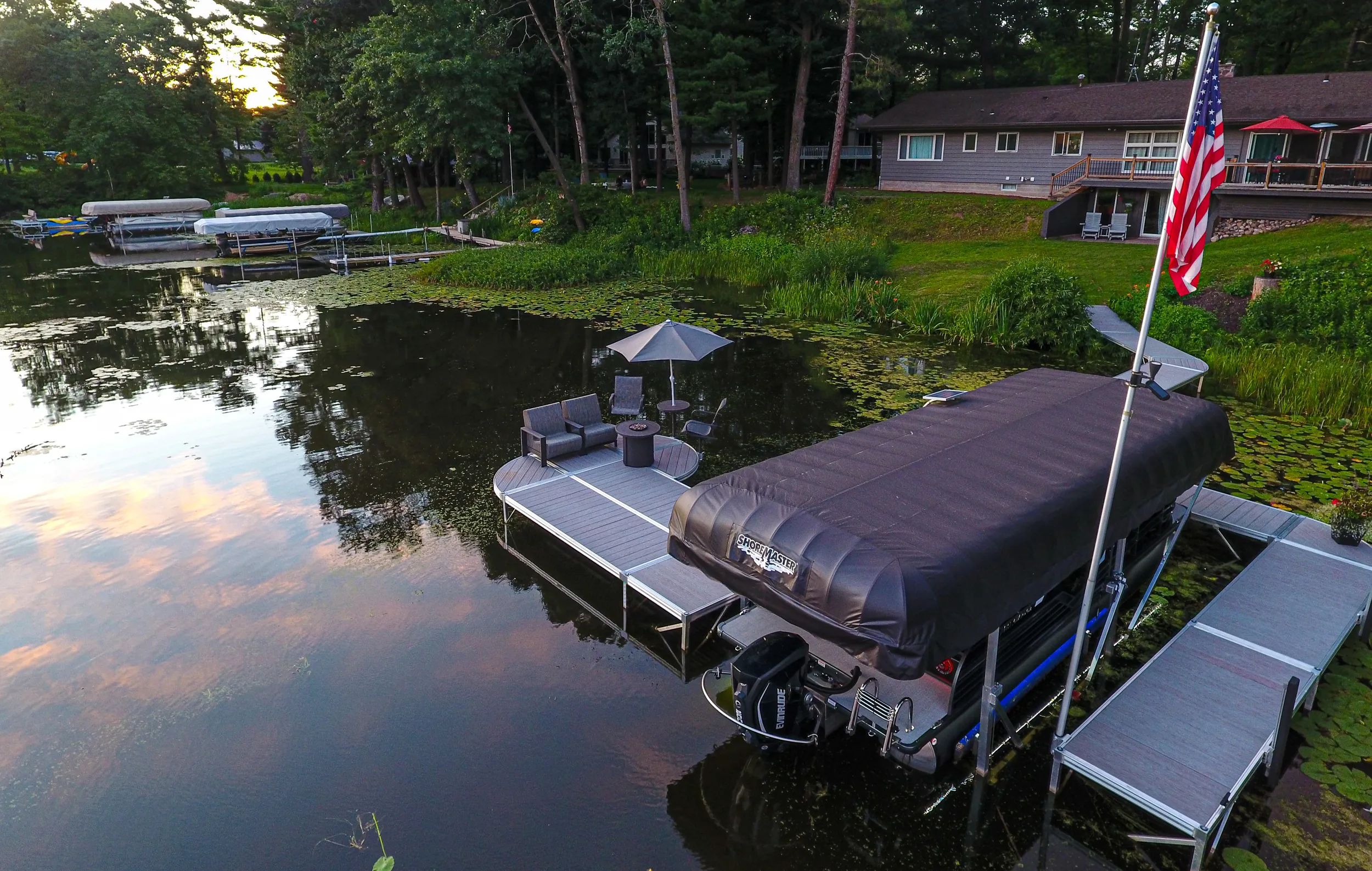 Hip Roof Boat Lift Canopy Frame | ShoreMaster Canopies